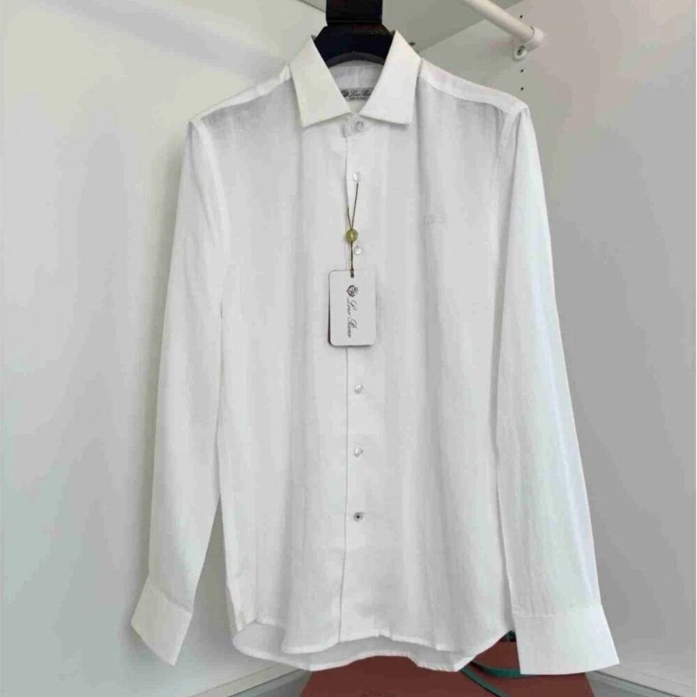 Loro Piana Dress Shirt Men Button Long Sleeve Cotton